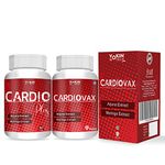 Vokin Biotech Natural Cardiovax 60 tablets+ Cardioplus 60 tablets with Arjuna Extract & Moringa Extract (Pack of 2)