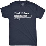 Mens Dad Jokes Loading Tshirt Funny Fathers Day Papa Novelty Graphic Tee (Heather Navy) - M