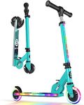 BELEEV V2 Scooters for Kids with Light-Up Wheels & Stem & Deck, 2 Wheel Folding Scooter for Girls Boys, 3 Adjustable Height, Non-Slip Pattern Deck, Lightweight Kick Scooter for Children Ages 3-12