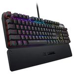 ASUS TUF K3 USB Highly Durable Mechanical Gaming Keyboard for PC, Programmable Onboard Memory, Dedicated Media Controls, Aura Sync RGB Lighting, Detachable Magnetic Wrist Rest (Black)