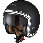 Black Classic Line Open Face Motorcycle Helmet M Matt Black