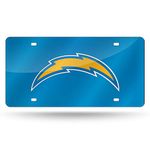 Rico Industries NFL Los Angeles Chargers Laser Inlaid Metal License Plate Tag, 6 x 12-