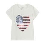 Mud Kingdom Girls Boys Independence Day T-Shirt Fashion Sequins 4th of July Top Summer American Flag 2-9Y, American Flag White, 7-8