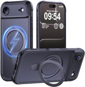 MOCCA Compatible with iPhone Air Case with Magnetic Invisible Stand [Full Camera Protection] [Compatible with Magsafe] Military Drop Shockproof Translucent Matte Phone Case Cover 6.5",Black