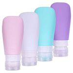 100ml Travel Bottles for Toiletries, 4 Pcs Silicone Bottles Leak Proof Refillable Squeezable Containers Set, Travel Shampoo Bottles for Toiletries Body Wash