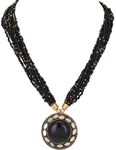 ASTRODIDI Antique Look Black and Gold Colour Designer Tibetan Style Necklace for Women and Girls