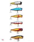 6 Topwater Poppers Hard Bait Minnow