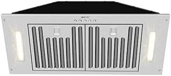 Akicon 30 Inch Range Hood Insert, Ultra Quiet Stainless Steel Ducted Insert/Built-in Kitchen Vent Hood with Powerful Suction, LED Lights and Dishwasher Safe Filters, 3-Speeds 600 CFM