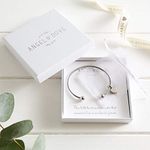 ANGEL & DOVE Heart Cremation Ash Bangle Bracelet - Sympathy Gift with Luxury Bag & Card