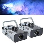 Tengchang 2PCS 1500 Watt Smoke Fog Machine 9 LED Lights Remote Control DJ Halloween Party Stage Fogger