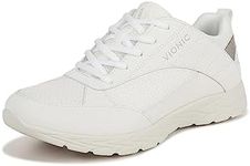 Vionic Women's Brisk Lumina Leisure Sneaker- Supportive Walking Active Sneakers That Includes an Orthotic Insole and Cushioned Outsole for Arch Support, Medium and Wide Fit, Sizes 5-12, White Metallic Synthetic, 7