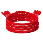 ASEWIHA Handmade Tibetan Lucky Red String Bracelets for Protection Womens Lucky Rope Woven Braided Bracelet