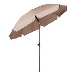 Sekey® 2m Beach Umbrella, Portable Tilting Garden Parasol Umbrella, Sun Parasol/Patio Umbrella for Beach/Garden/Pool/Patio, Round Sunscreen UV25+ Taupe