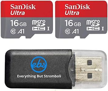 Sandisk Ultra micro SDHC Micro SD UHS-1 TF Memory Card 16GB 16G (Two Pack 16GB x2 =32GB) Class 10 Plus(1) Everything But Stromboli Memory Card Reader