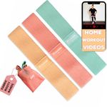 Squeeze Fabric Resistance Bands for Exercise, Workout Resistance Bands for Women, Exercise Booty Bands, Non-Slip & Anti-Roll Hip Bands, Workout Videos are Included (3 Booty Bands)