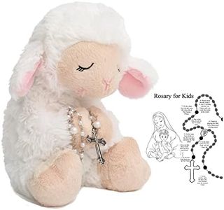 Ganz Blessed Plush Lamb 8.5 inches with Rosary Set and Prayer Pamphlet for First Communion, Christening, Baby Baptism Gifts Girl, Catholic Boys from Parents, Grandparents