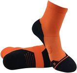 HUSO Compression Tennis Socks Moisture Absorb Breathable Halloween Football Mountain Climbing Running Socks for Men Women, Orange 1-Pack