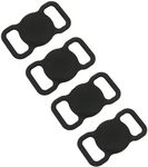 Vagocom 4 Pack Pet Collar Holder for Apple Airtag GPS,Anti-Lost Silicone Tracker Case for Dog Cat Collar Holder,Protective Case for Air Tag(Black)