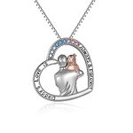 AOBOCO Daughter Birthday Gifts from Dad Sterling Silver Father Daughter Necklace Pendant Jewelry