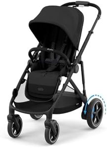 CYBEX Poussette Gold e-GAZELLE S, de la naissance à environ 4 ans, max. 22 kg (mode simple) / 2x 22 kg (mode duo), système tout-en-1 avec propulsion électrique et 20+ configurations, Noir lune