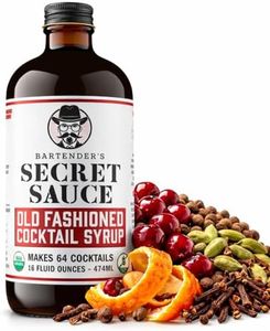 Bartender’s Secret Sauce Old Fashioned Mix – USDA Organic Old Fashioned Syrup with Bitters, Orange Peel & Tart Cherry – Makes 64 Cocktails, Just Add Bourbon or Rye – 16 oz