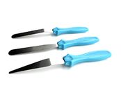 halteoly Icing Spatula , Small Baking Spatulas Set with Straight4-5/8",Offset 4-1/2",Tapered 4-1/8" Stainless Steel Blade,Angled Cake Decorating Frosting Spatulas Set of 3