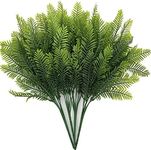 PASYOU Artificial Boston Fern Plants Decor, Fake Shrubs Greenery Leaves Plant Bamboo UV Resistant for Outdoors Indoor Hanging Planter Front Porch Garden Farmhouse Decoration 4 Pack