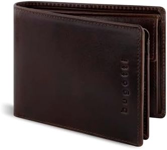 bugatti Romano Portafoglio Uomo Pelle con Blocco RFID e Portamonete, marrone, Taille unique, Classico