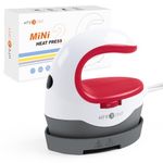 HTVRONT Mini Heat Press Machine - for DIY Heat Transfer Machine with Insulated Safety Base, Portable Heat Press for Iron On Vinyl, Tshirts, Crafts, Hat, Cap, Pillow (Raspberry Red)