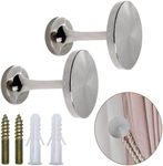 Shonmogar Curtain Tiebacks 2 Pack Curtain Holdbacks Zinc Alloy Curtain Tie Backs Wall Mounted with Screws, Decorative Curtain Hooks for Drapes Stylish Silver Curtain Holders for Home Office Decor