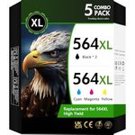 НР 564XL Ink Cartridges(2BK/C/M/Y) for hp 564 Ink Cartridges Work with HP Photosmart 7520 5510 5512 5515 5520 5522 5525 6510 6515 6520 6525 DeskJet 3520 OfficeJet 4620 Printer