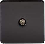 Knightsbridge SF0100MB (Non-Isolated) Screwless 1-Gang Tv Outlet, Matt Black