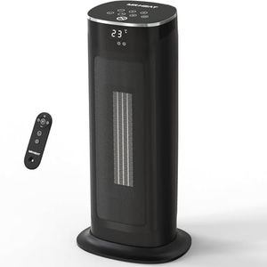 17 Inch Electric Heater 2000W Energy Efficient Space Heater with Thermostat Remote Control 75° Oscillating Portable Heater 3-Mode Tip-over & Overheat Protection Ceramic Fan Heater for Home Black