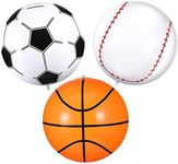 Inflatable Beach Balls, 3 Pcs Soccer Basketball Baseball PVC Inflatable Beach Balls for Summer Beach Pool Game, Swimming Party Favors