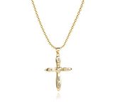 SBI Jewelry Gold Plated Love Heart Cross Necklace with CZ Women Pendant Gold Necklace Gift Necklace Friends Family BFF Sister Birthday Anniversary Mothers Day