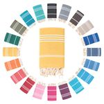 Darido Handmade Turkish Fouta Hammam Towel - XXL Sauna, Bath, & Beach Towel 100 x 200 cm - 100% Cotton - Lightweight, Soft & Absorbent - Multiuse & practical