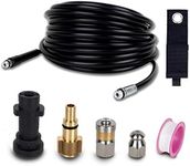 Qooltek 15M/50FT Pressure Washer Drain Pipe Hose Cleaning Kit with Jet Nozzle and Rotating Jet Nozzle for Karcher K2 K3 K4 K5 K6 K7 Series and LAVOR Household Use Pressure Washer