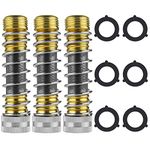 LUEXBOX Garden Hose Extension Adapter, Hose Kink Protector with Coil Spring and Solid Brass Coupling, 3 Pack