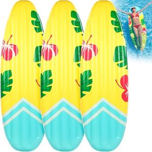 Gemscream 5 ft Inflatable Surfboard Prop Luau Inflatable Surf Board Floating Toy Surfboard Floats for Boys Girls Adults Beach Surf Tropical Party Decorations Pool Rafts(3 Pcs)