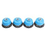 Wire Cup Brush Wheel 3" for 4-1/2" 115mm Angle Grinder Twist Knot 4 Pack TE243