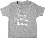 Hippowarehouse Happy birthday mummy B&W baby unisex t-shirt short sleeve Grey