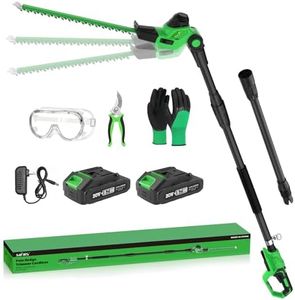 SOYUS Pole Hedge Trimmer Cordless, 18-inch Electric Hedge Trimmer with Extension Pole, 16-Foot Max Reach, Multi-Angle, 2 * 2.0Ah Batteries and Charger Included