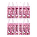 HUZOYA Stationery 2 pencils, 1 ruler,1 sharpener and a eraser Set Gift Pack for Birthday Return Gifts combo Theme Party Stationery Item for Girls, Boys, and Kids school set of 12 (Hello Kitty)