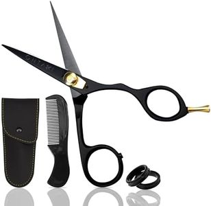 ONTAKI Professional Mustache Beard Scissors 5.5 inch, Hand Forged Japanese 420C Steel - 100% Stainless Steel - Sharp Facial Hair Cutting Scissors