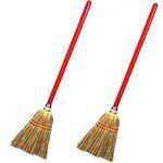 Rocky Mountain Goods Small Broom for Kids and Toddlers - Solid wood handle with 100% natural broom corn bristles - Ideal kids size 34” - Heavy duty durability - Toy broom (2)