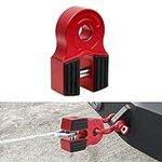 RULLINE Winch Shackle Flat Towing Hook Mount Compatable with Haul Truck ATV UTV Winch Lines Winch Hook Red with Rubber Guard & Iron Pin 16000 LB Capacity