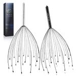 20 Fingers Head Massager Scalp Scratcher, Handheld Portable Tingler Massage for Deep Relaxation, Hair Stimulation and Body Stress Relax (2 Pack, Random Colors)