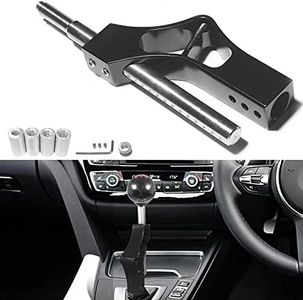 Monrand Black Shifter Extension M10*1.5,Adjustable Height Shift Knob Extender Aluminum Gear Shift Extender M12*1.25 with 4 Adapters for Most Vehicle Shifter Rod Like Honda Acura Integra