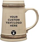 DISCOUNT PROMOS Ceramic German Beer Steins 18.5 oz, Oktoberfest Mug, Restaurant Barware in Bulk