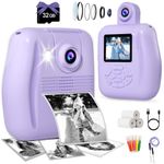 Kids Camera Instant Print - Instant Print Camera for Kids, Inkless Camera Instant Print, Kids Digital Camera, Toddler Camera Kids Toys Christmas Birthday Gifts for Girls Boys Age 3-12 (Purple)